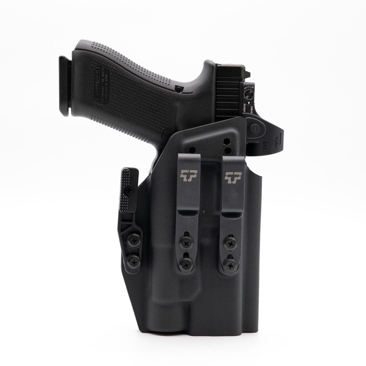 TUKD GHOST light-bearing holster for Glock pistols, hand formed Kydex IWB carry, made in Las Vegas